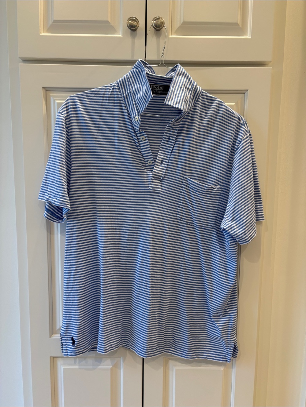 Polo by Ralph Lauren Light Blue & White Striped Polo Shirt